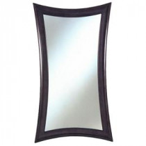 Monte Carlo 28 in. x 45 in. Stippled Black with Grey Highlights on Curved Framed Mirror
