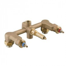 Widespread 1/2 in. Ceramic In-Wall 3-Handle Valve System with Integral Diverter and 8 in. Centers