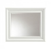 Placid 26-1/2 in. x 23-1/2 in. High Gloss White Framed Wall Mirror