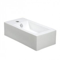 Wall-Mounted Right-Facing Rectangle Bathroom Sink in White