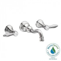 Weymouth 2-Handle Wall Mount High Arc Bathroom Faucet in Chrome (Valve Sold Separately)