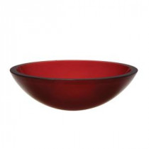 Translucence Vessel Sink in Frosted Glass Red
