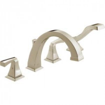 Dryden 2-Handle Deck-Mount Roman Tub Faucet with Hand Shower Trim Kit in Polished Nickel (Valve Not Included)