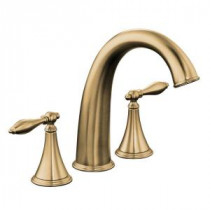 Finial 2-Handle Deck-Mount Roman Tub Faucet Trim Only in Vibrant Brushed Bronze