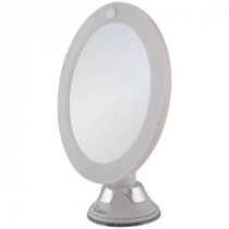 7.75 in. L x 6.5 in. W LED Lighted Vanity/Wall Mirror in White