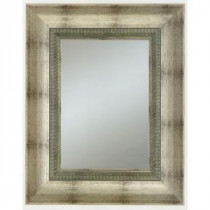 33 in. x 27 in. Welch Family Wall Mirror in Pweter Frame with Decorative Lip