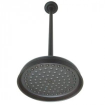 Victorian Raindrop 1-Spray 10 in. Showerhead and 17 in. Ceiling Mount Shower Arm Support in Oil Rubbed Bronze