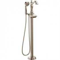 Cassidy 1-Handle Floor-Mount Roman Tub Faucet Trim Kit with Hand Shower in Polished Nickel (Valve & Handle Not Included)