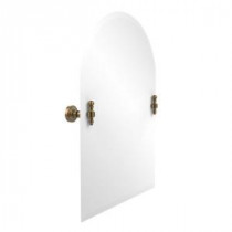 Retro-Wave Collection 21 in. x 29 in. Frameless Arched Top Single Tilt Mirror with Beveled Edge in Brushed Bronze