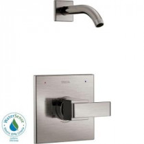 Ara 1-Handle Shower Faucet Trim Kit in Stainless with Less Showerhead (Valve Not Included)