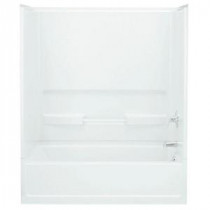 Advantage 29.375 in. x 56.25 in. 1-piece Direct-to-Stud Bath/Shower Right Wall in White