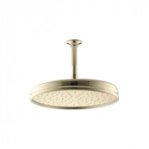 1-Spray 12 in. Traditional Round Rain Showerhead in Vibrant French Gold
