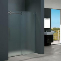 Elan 60 in. x 74 in. Frameless Bypass Shower Door in Stainless Steel with Frosted Glass