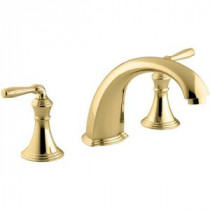 Devonshire 2-Handle Deck and Rim-Mount Roman Tub Faucet Trim Kit in Vibrant Polished Brass (Valve Not Included)