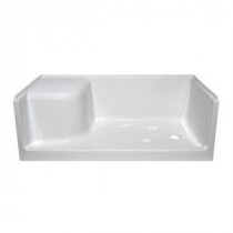 Elite 60 in. x 32 in. Single Threshold Seated Shower Base with Right Drain in White
