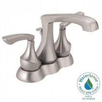Merge 4 in. Centerset 2-Handle Bathroom Faucet in SpotShield Brushed Nickel