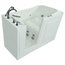 Gelcoat 5 ft. Walk-In Whirlpool and Air Bath Tub with Left-Hand Quick Drain and Cadet Right-Height Toilet in White