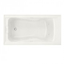 EverClean 5 ft. x 32 in. Left Drain Whirlpool and Air Bath Tub with Integral Apron in White