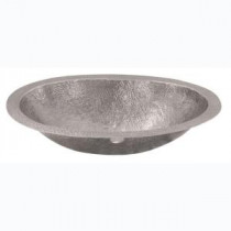 Self-Rimming Oval Bathroom Sink in Hammered Pewter