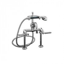 Antique 8 in. 2-Handle Claw Foot Tub Faucet with Handshower in Polished Chrome