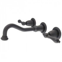 Wall-Mount 3-Hole 2-Handle Vessel Bathroom Faucet in Oil Rubbed Bronze