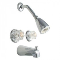 2-Handle Tub and 1-Spray Shower Faucet in Chrome