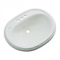 Malibu Drop-In Bathroom Sink with Faucet Hole in Sterling Silver