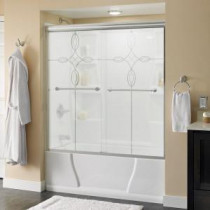 Phoebe 59-3/8 in. x 56-1/2 in. Semi-Framed Sliding Tub Door in Chrome with Tranquility Glass