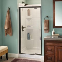 Lyndall 36 in. x 66 in. Semi-Framed Pivoting Shower Door in Oil Rubbed Bronze with Clear Glass