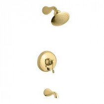 Revival Rite-Temp 1-Handle Tub and Shower Faucet Trim Kit with Diverter in Vibrant Polished Brass (Valve Not Included)