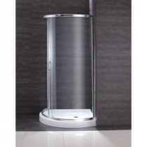 36 in. x 36 in. x 76 in. Shower Kit with Reversible Sliding Door and Shower Base