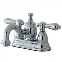 Victorian 4 in. Centerset 2-Handle Mid-Arc Bathroom Faucet in Polished Chrome