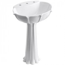 Anatole Pedestal Bathroom Sink Combo with 8 in. Centers in White