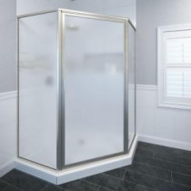 Deluxe 26-1/2 in. x 68-5/8 in. Framed Neo-Angle Shower Door in Brushed Nickel
