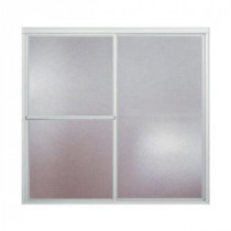 Deluxe 59-3/8 in. x 56-1/4 in. Framed Sliding Tub/Shower Door in Silver with Pebbled Glass Texture