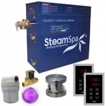 Royal 4.5kW QuickStart Steam Bath Generator Package with Built-In Auto Drain in Polished Brushed Nickel