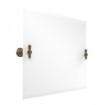 Retro-Dot Collection 26 in. x 21 in. Rectangular Landscape Single Tilt Mirror with Beveled Edge in Brushed Bronze
