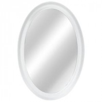 21 in. W x 31 in. L Framed Wall Mirror in White