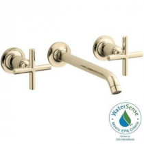Purist Wall-Mount 2-Handle Bathroom Faucet Trim Kit in Vibrant French Gold (Valve Not Included)