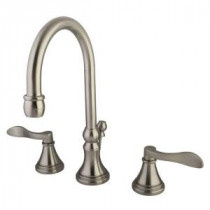 French 8 in. Widespread 2-Handle High-Arc Bathroom Faucet in Satin Nickel