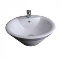 19-in. W x 19-in. D Above Counter Round Vessel Sink In White Color For Single Hole Faucet