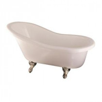 5 ft. Acrylic Ball and Claw Feet Slipper Tub in Bisque