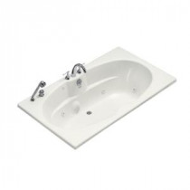 6 ft. Whirlpool Tub with Heater and Center Drain in White