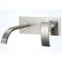 Wall-Mount 1-Handle Bathroom Faucet in Brushed Nickel