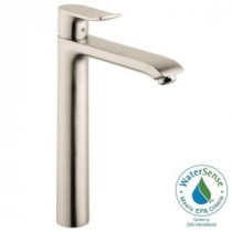 Metris Single Hole 1-Handle High-Arc Bathroom Faucet in Brushed Nickel