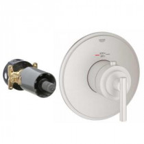 Timeless Single Handle GrohFlex Universal Rough-In Box High Flow Custom Thermostatic Kit in Brushed Nickel