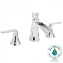 Caspian 8 in. Widespread 2-Handle Bathroom Faucet with Pop-Up Drain in Polished Chrome