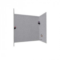 33-1/2 in. x 60 in. x 60 in. 3-piece Easy Up Adhesive Tub Wall in Gray Granite