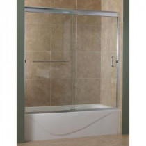 Marina 60 in. x 60 in. Semi-Framed Sliding Tub Door in Brushed Nickel with 3/8 in. Clear Glass