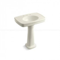 Bancroft Pedestal Combo Bathroom Sink with 8 in. Centers in Biscuit